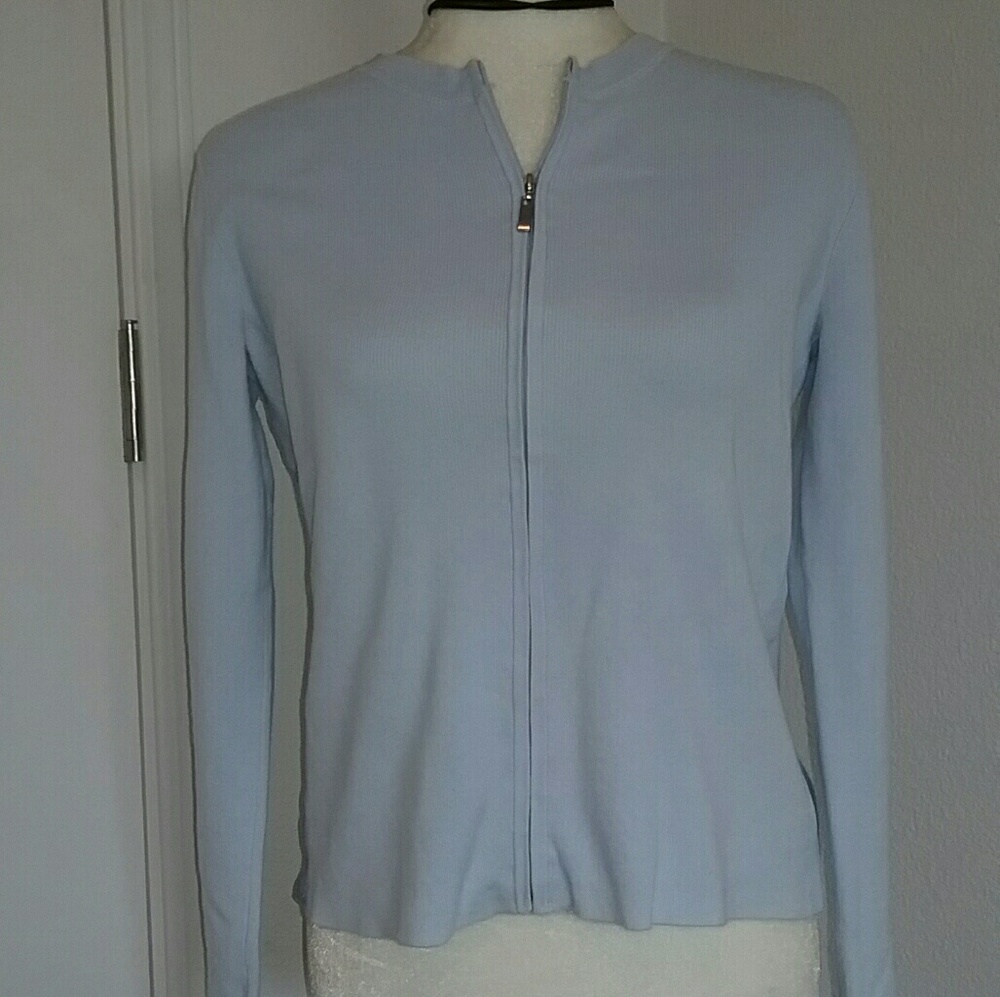 Blue zip up sweater